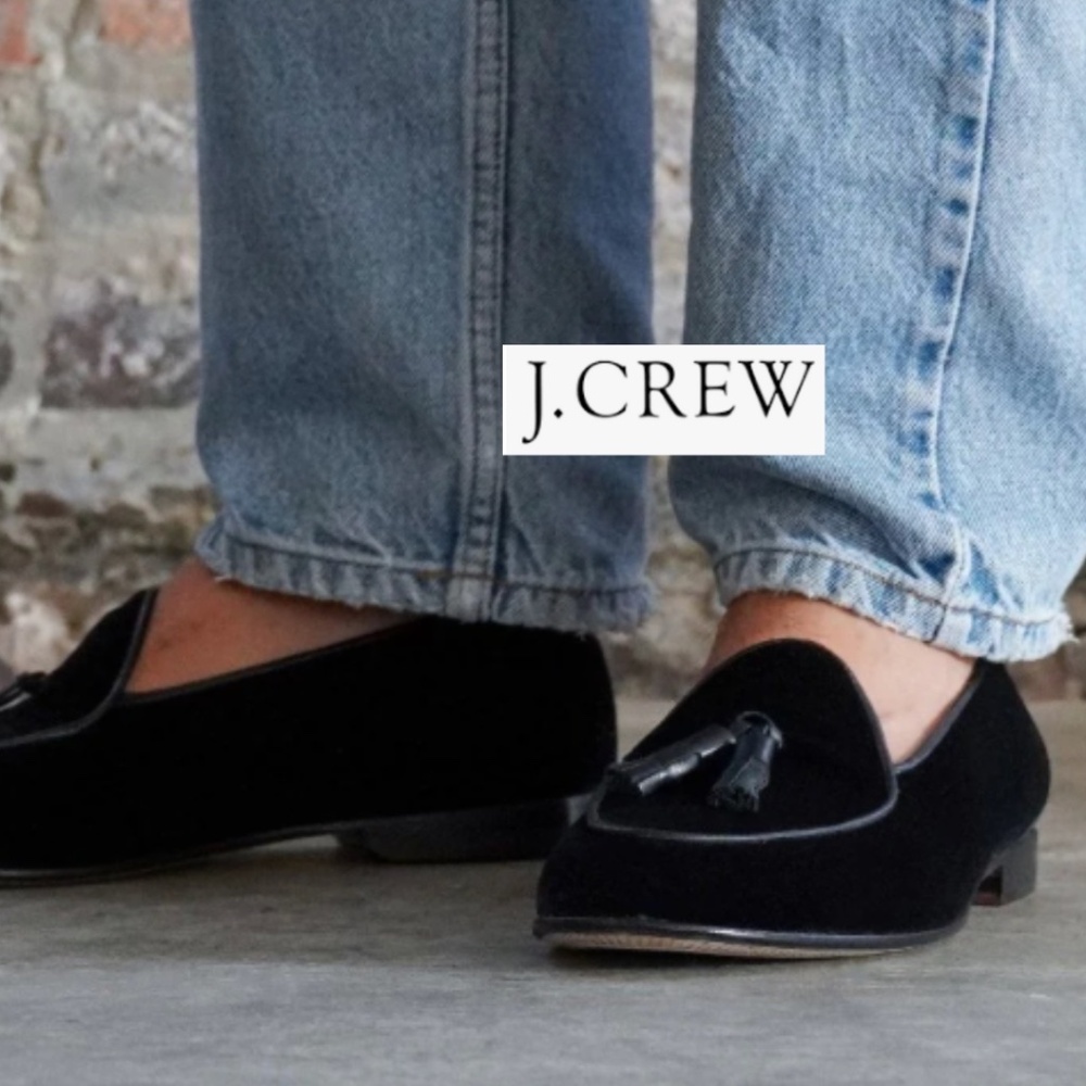 J.Crew Marie Black Velvet loafers, 8